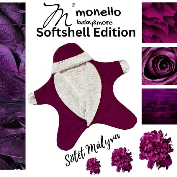 Új Softshell Monello Kiscsillag, mályva színű, szélálló babamelegítő kiscsillag babacsillag