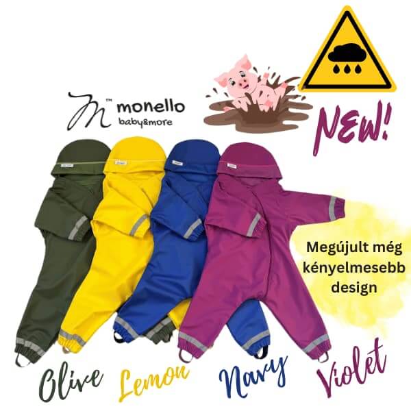 felfedezo monello, vízálló monello, vízálló overáll, gyerek overáll, esőkabát, gyerek vízálló ruha, monello baby&more, vízálló babacsillag, monello csillag, totyogó monello, ovis méret, bölcsis méret