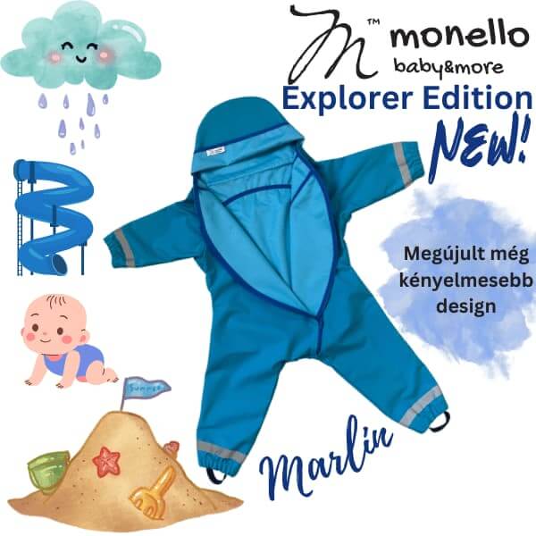 felfedezo monello, vízálló monello, vízálló overáll, gyerek overáll, esőkabát, gyerek vízálló ruha, monello baby&more, vízálló babacsillag, monello csillag, totyogó monello, ovis méret, bölcsis méret