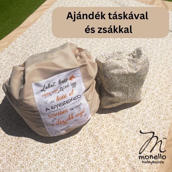 Monello piknik pléd ajándék táskával, élménygyűjtő piknik pléd, strand pléd, játszószőnyeg